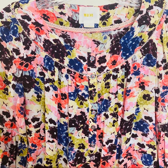 Anthropologie Maeve Pansy Field Peasant Boho Top - Picture 7 of 13